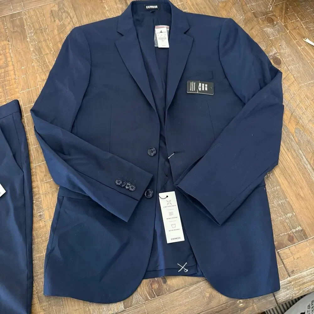 Brand new with tags express men navy blue suit set- pants and jacket